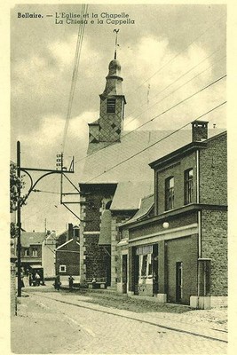 L'église et la chapelle de Bellaire sur une carte postale ancienne