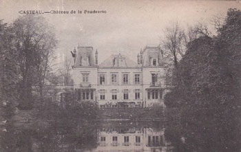 Le château de la poudrerie à Casteau sur une carte postale ancienne