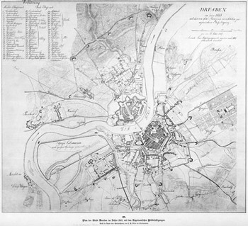 Plan de Dresde en 1813