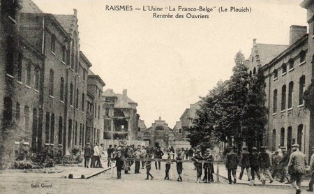 L'usine de la Franco-Belge sur une carte postale anciennne de Raismes