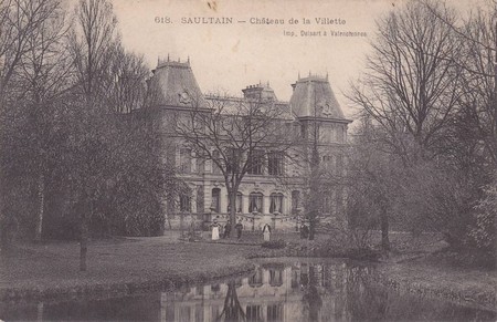 Le château de La Vilette à Saultain sur une carte postale ancienne
