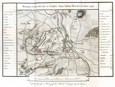 carte du siège de Tournai de 1794