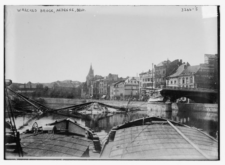 Un pont dédruit à Andenne pendant la Première Guerre Mondiale