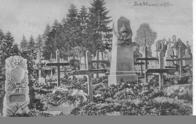 carte postale ancienne de betheniville (marne) en 1914 pendant la première guerre mondiale représentant le cimetière militaire