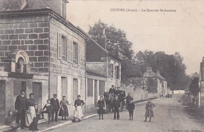 Le quartier Saint-Antoine à Cuffies sur une carte postale ancienne