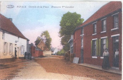 carte postale ancienne de la brasserie de la veuve Cuvelier à pipaix en belgique