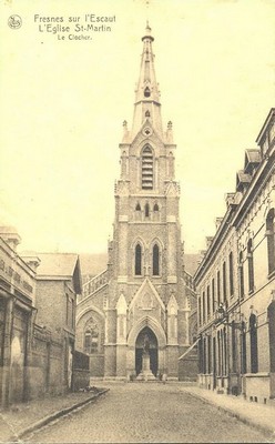 le clocher de l'église saint martin de Fresnes-sur-Escaut