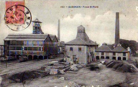 La Fosse Saint-René de Guesnain vers 1905 sur une carte postale ancienne