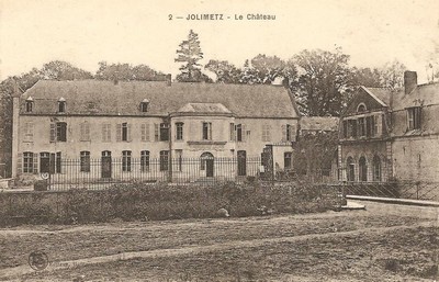 Le château de Jolimetz sur une carte postale ancienne
