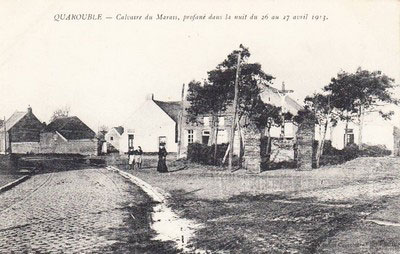 La calvaire de Quarouble sur une carte postale ancienne