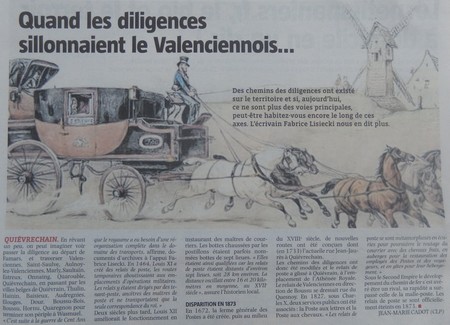 article sur les diligences dans le valenciennois