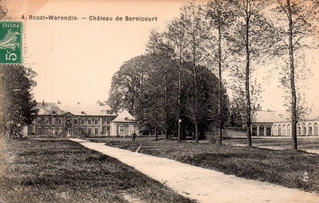 Le château de Bernicourt sur une carte postale ancienne