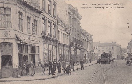Le tramway de Saint-Amand sur une carte postale ancienne