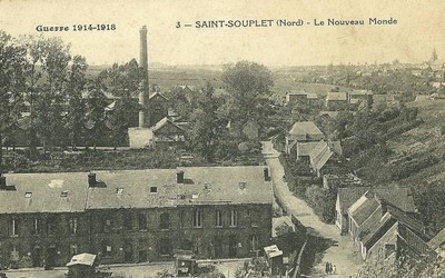 Le nouveau monde à Saint-Souplet sur une carte postale ancienne