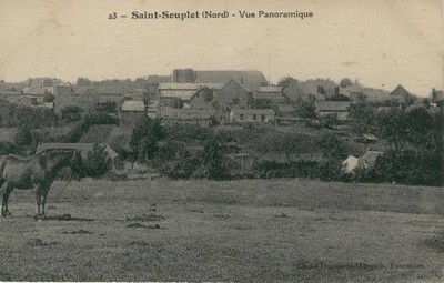 vue générale de Saint-Souplet sur une carte postale ancienne