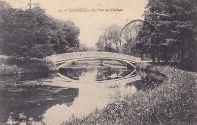 le parc du château de Sebourg sur une carte postale ancienne