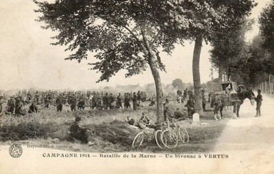 un bivouac à Vertus sans doute pendant la première guerre mondiale