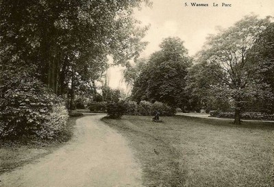 le parc de wasmes sur une carte postale ancienne