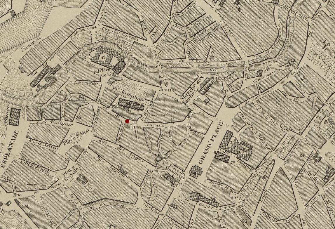 La rue de Saint-François à Valenciennes sur un plan de 1841