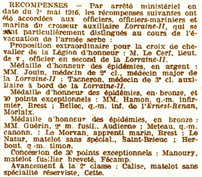 le paquebot La Lorraine pendant la Première Guerre Mondiale