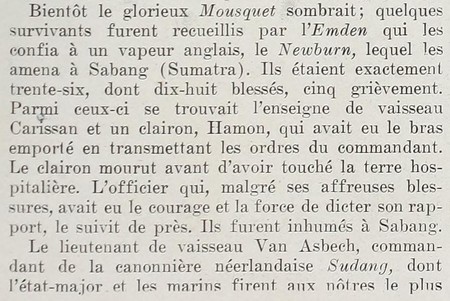 article sur le naufrage du contre-torpilleur Le Mousquet paru dans l'Illustration en 1915